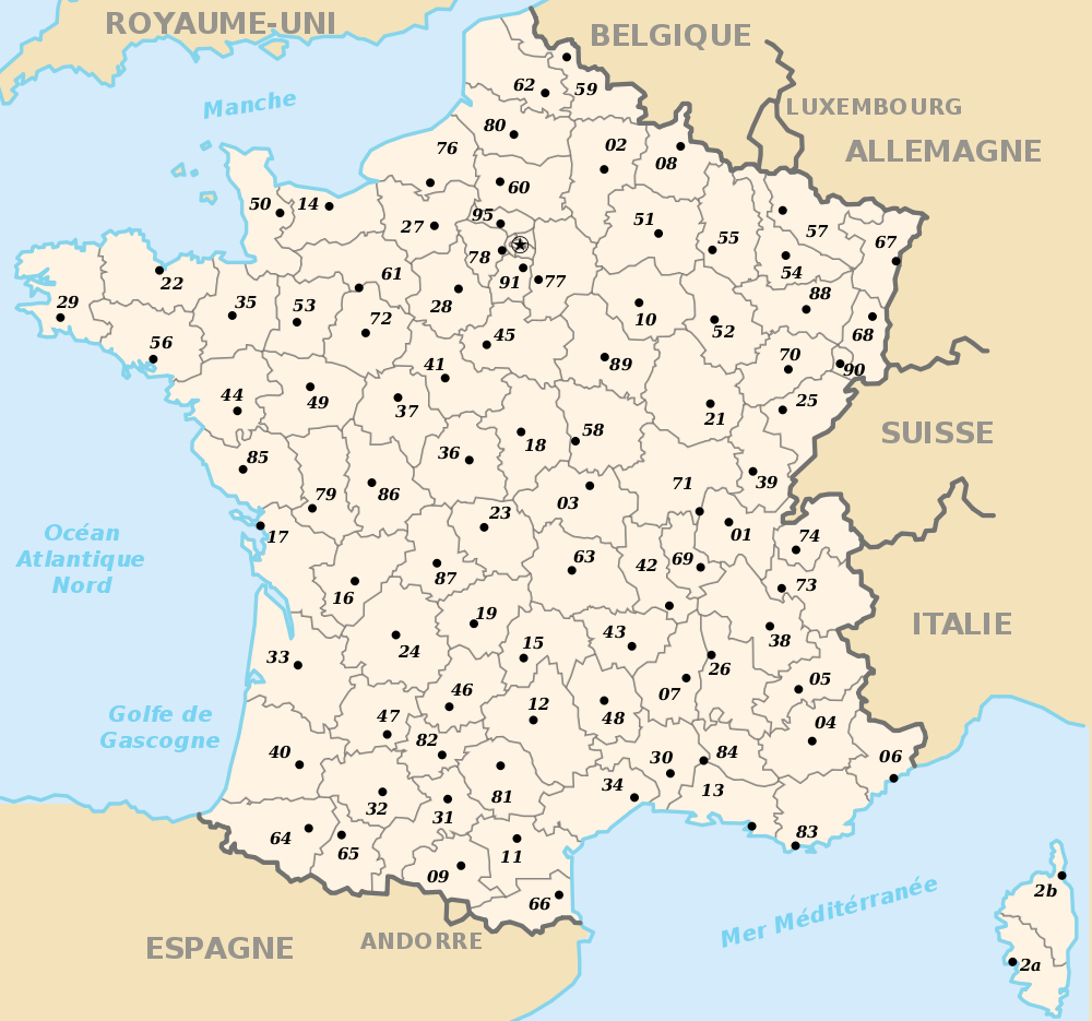 Carte De France Avec Départements Archives - Voyages - Cartes concernant Carte Des Départements Français