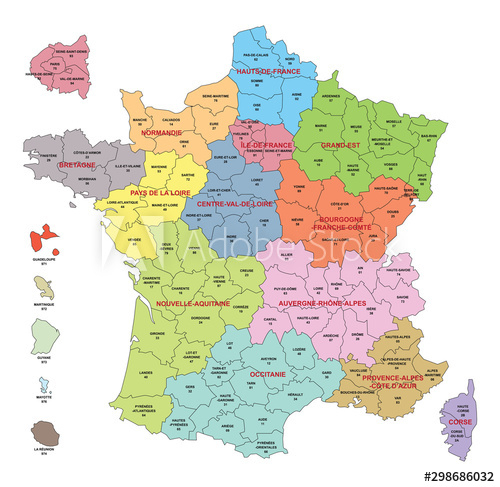 Carte De France Avec Départements Et Régions Comprenant tout Département 02 Carte France