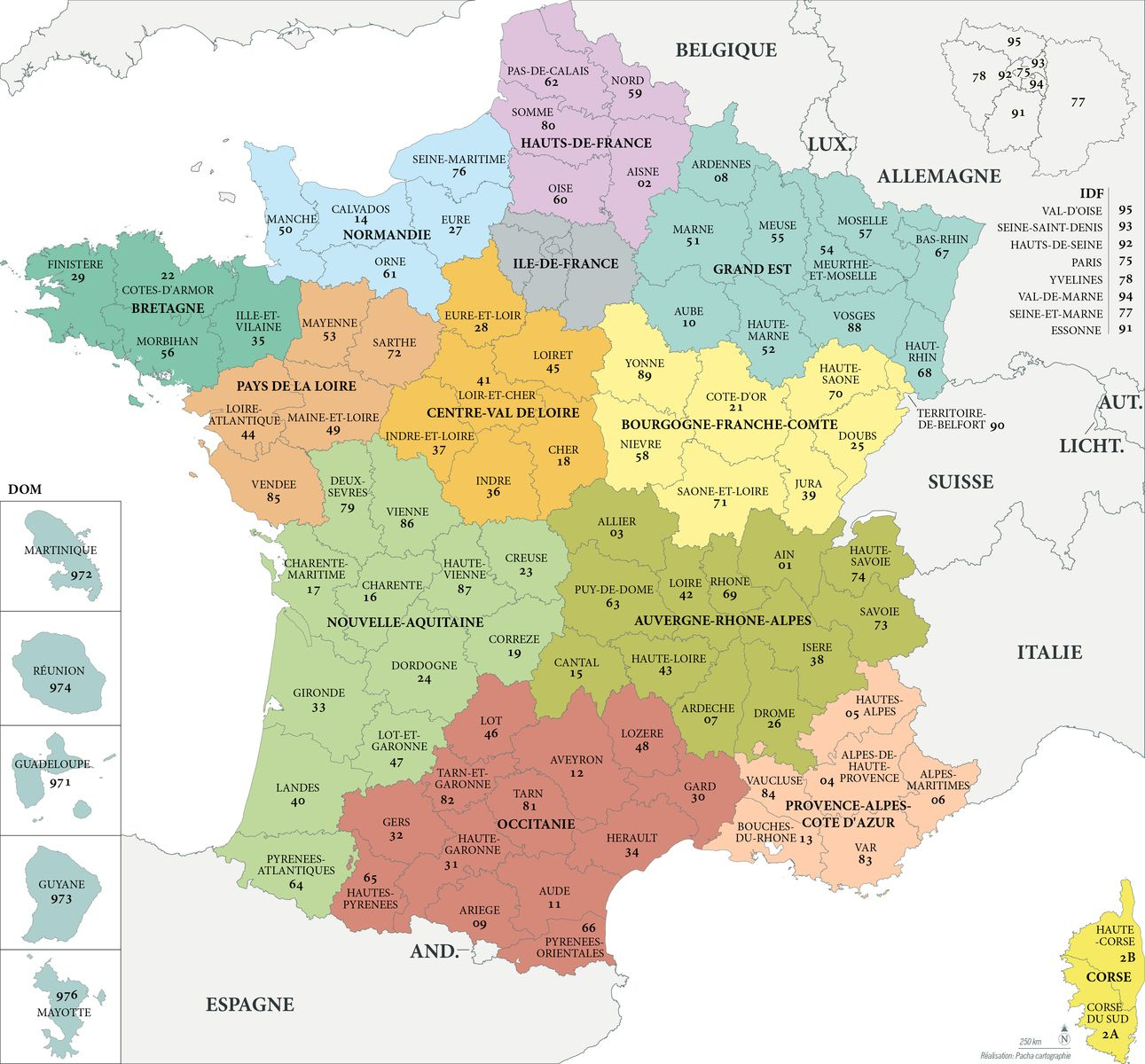 Carte De France Avec Departements Et Regions - Les intérieur La Carte De France Avec Toutes Les Villes