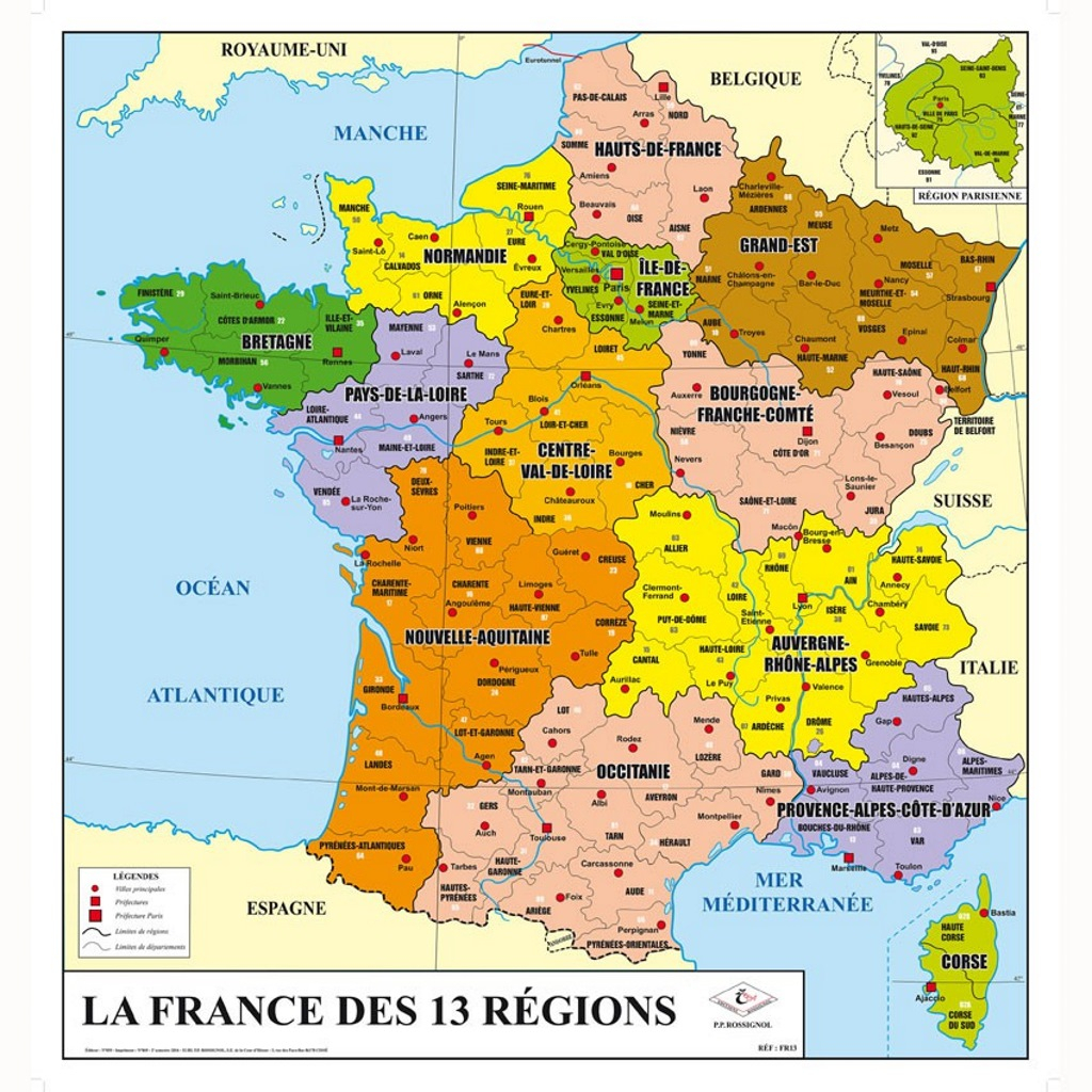 Carte De France Découpage Régional » Vacances  Guide Voyage destiné