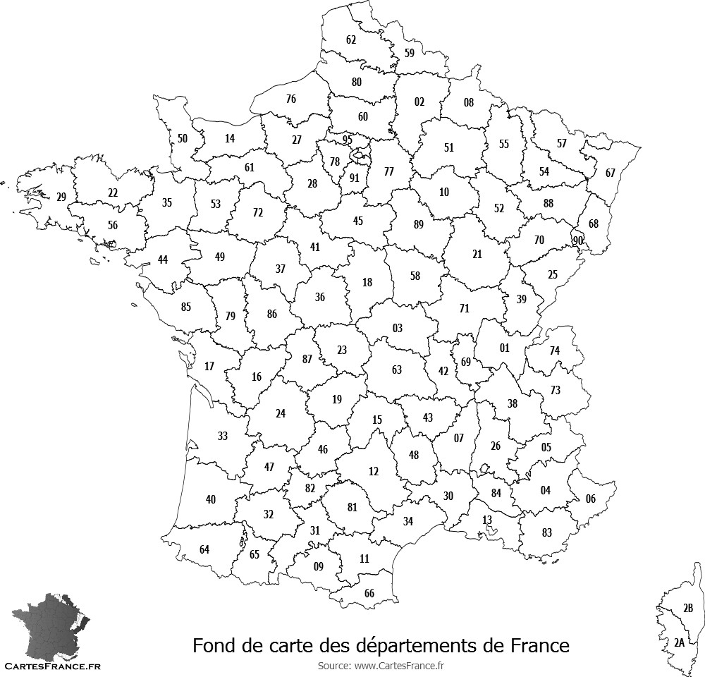 Carte De France Departement Vierge concernant Carte Des Régions Vierge