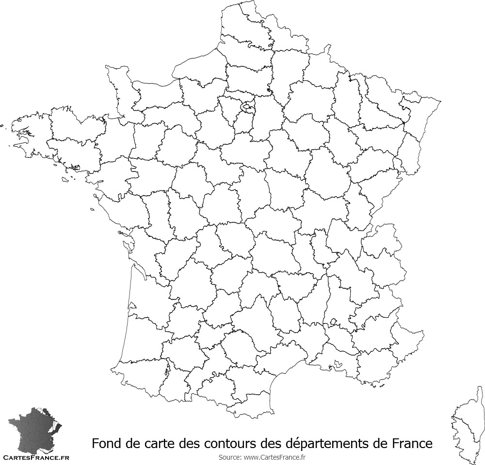 Carte De France Departement Vierge encequiconcerne Carte De France Des Départements