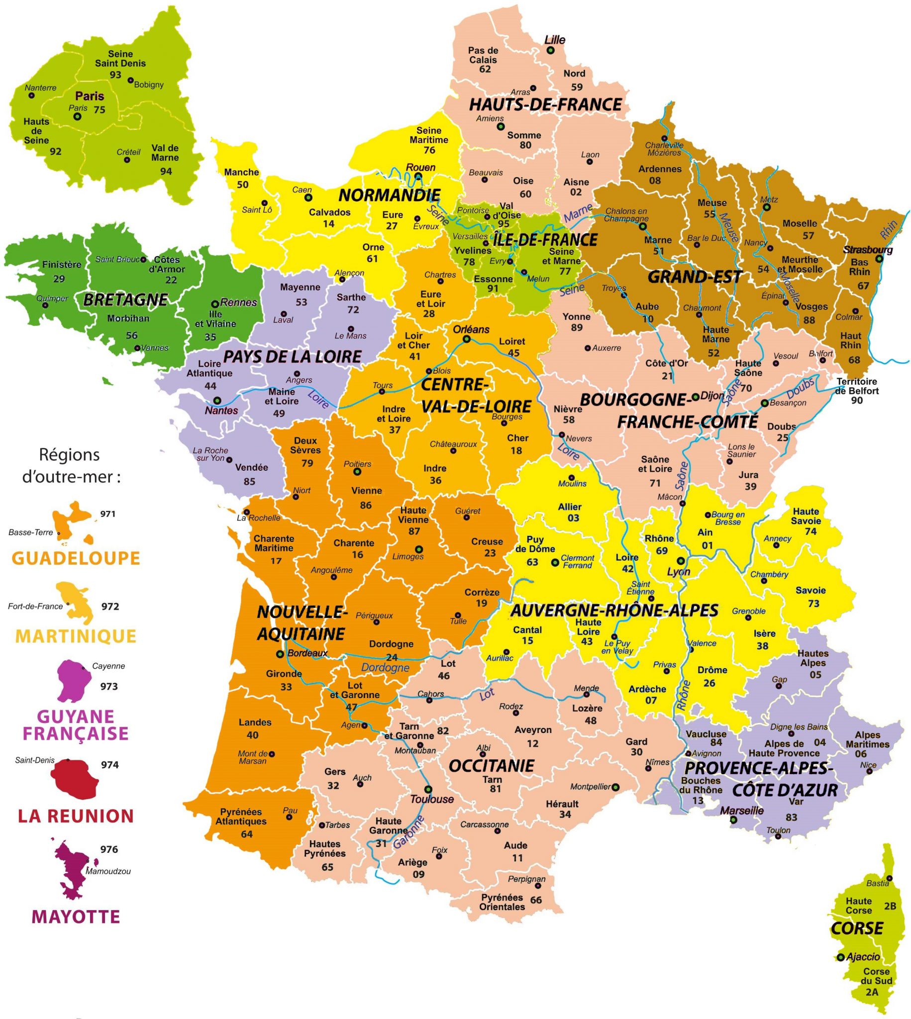 Carte De France Des Régions En 2020 avec Carte Des Régions Vierge ...
