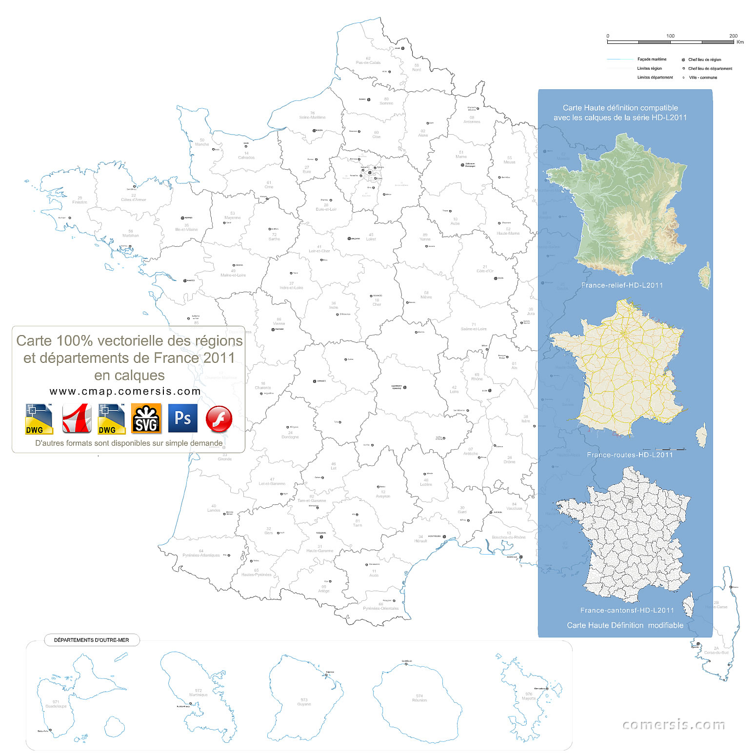 Carte De France destiné Carte Des Départements Et Régions De France