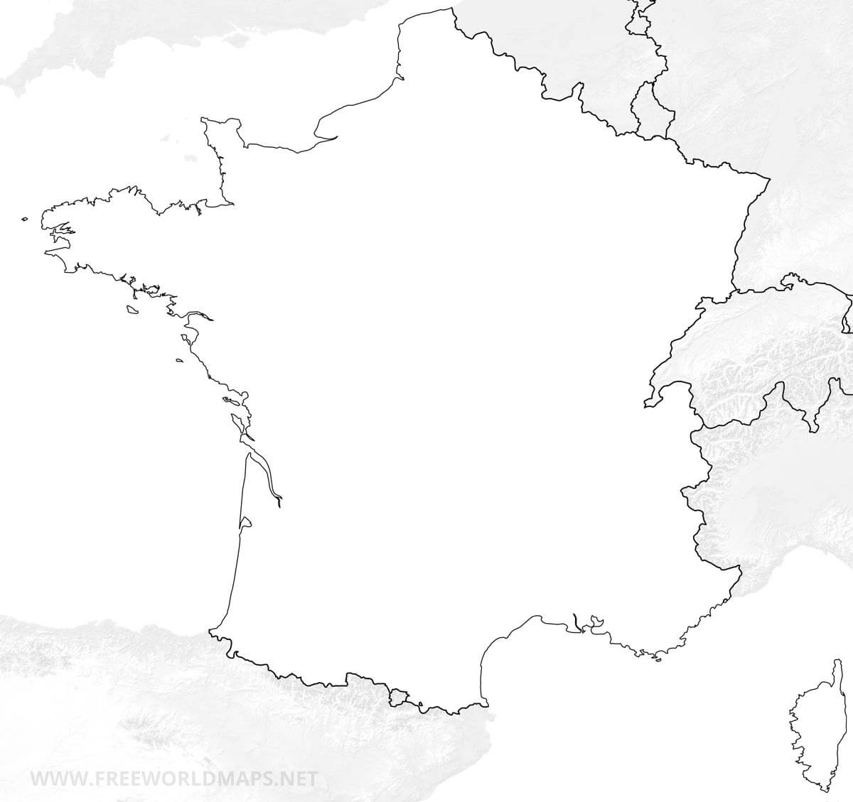 Carte De France destiné Carte Région France Vierge