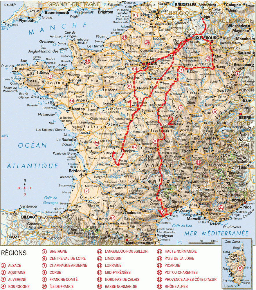 Carte De France Détaillée » Vacances - Arts- Guides à Carte Du Sud Est De La France Détaillée