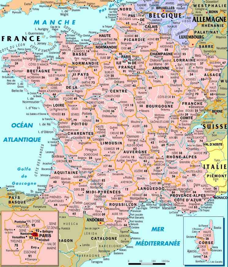 Carte De France Détaillée » Vacances - Guide Voyage pour Carte De France Imprimable Gratuite