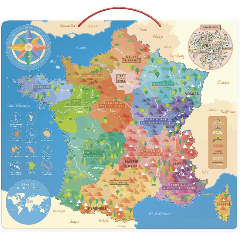 Carte De France Éducative - Jeu Éducatif - Vilac - Les encequiconcerne Carte De France Pour Enfant