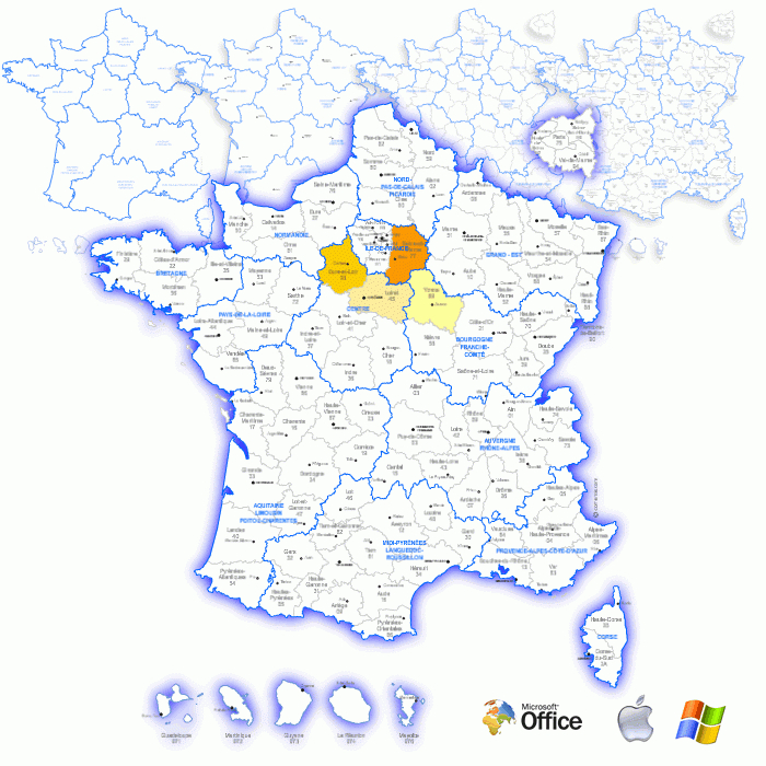 Carte De France Gratuite avec Tous Les Départements Français