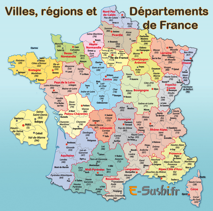Carte De France Images Et Photos - Arts Et Voyages dedans Carte France Avec Numéro Département