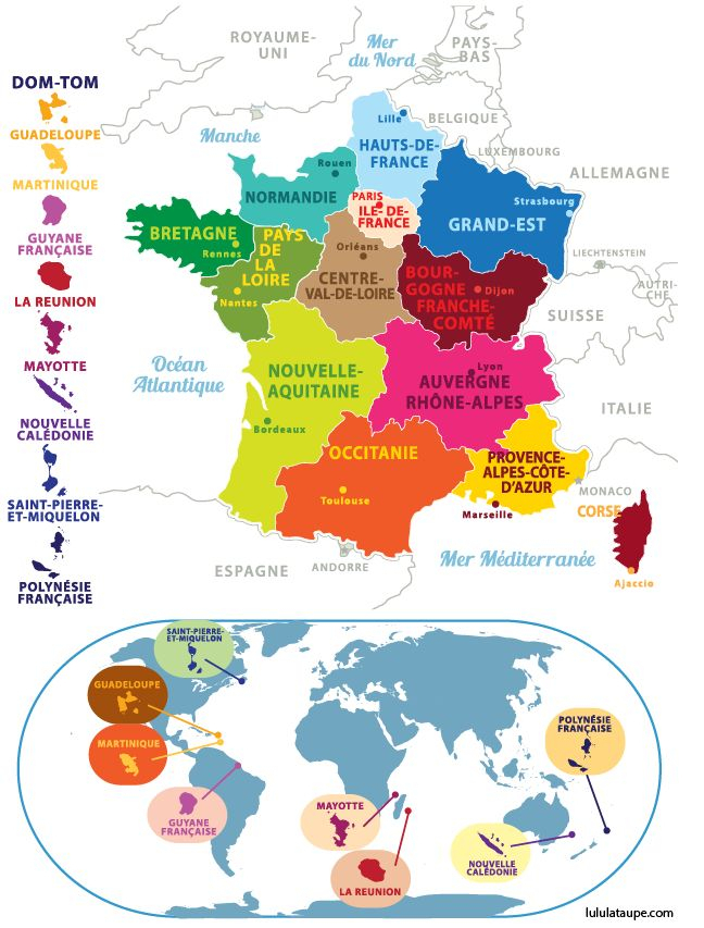 Carte De France Métropole Et Territoires D'Outre-Mer avec Carte Des Régions De France À Imprimer Gratuitement