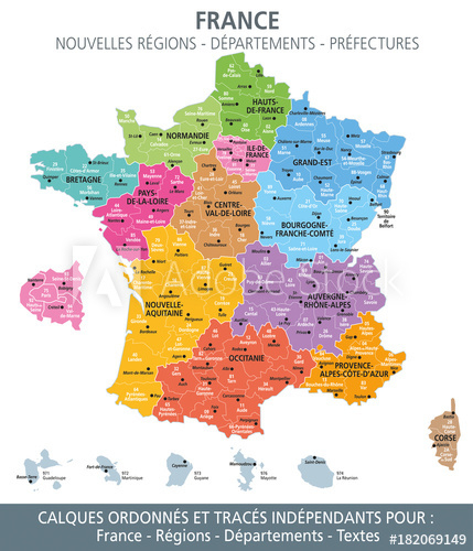 Carte De France, Nouvelles Régions, Départements Et dedans Carte Nouvelle Région France