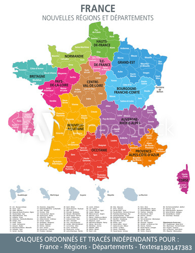 &quot;Carte De France, Nouvelles Régions Et Départements-1 encequiconcerne Départements Et Régions De France