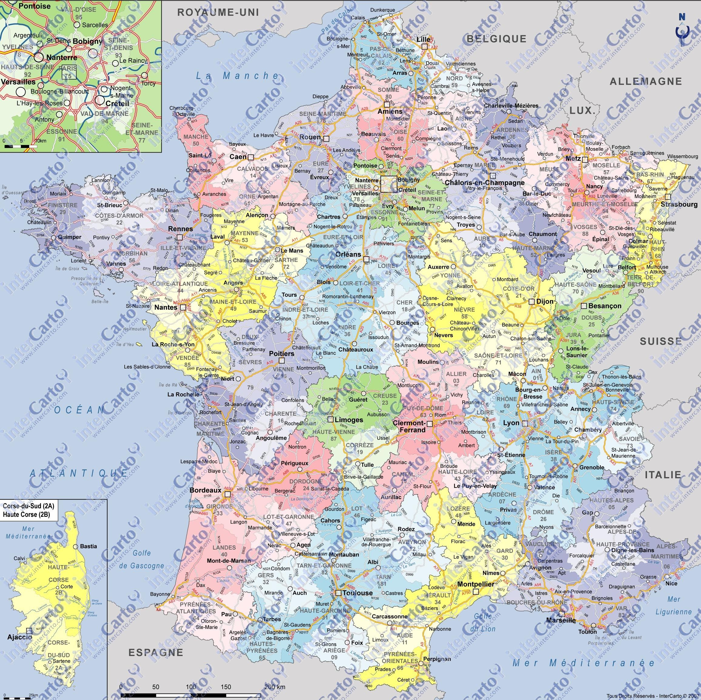 Carte De France Par Departement Et Ville - Compartir Carta encequiconcerne Carte De France Avec Départements Et Préfectures