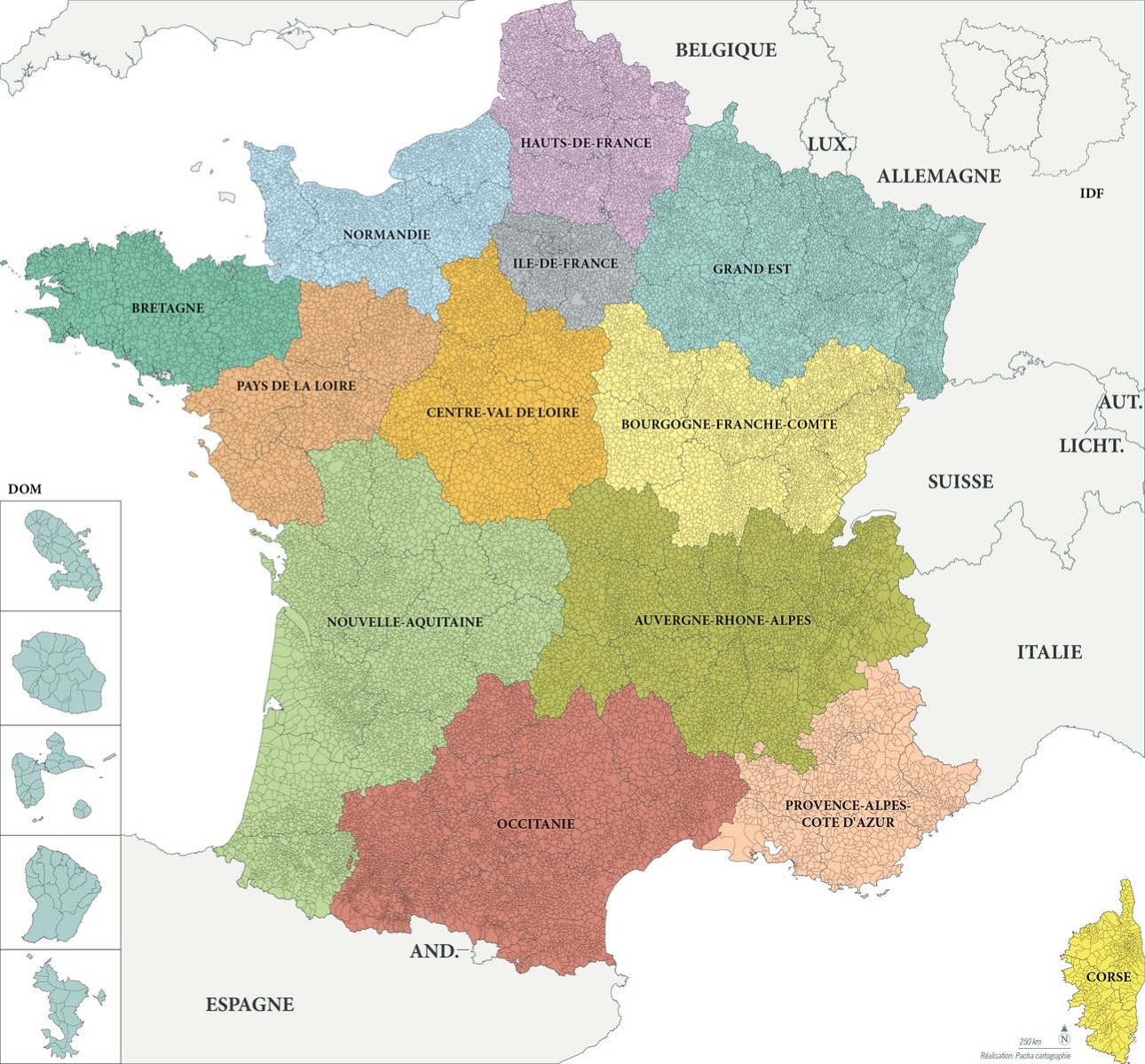 Carte De France Régions Et Départements avec Carte De La France Avec Les Régions