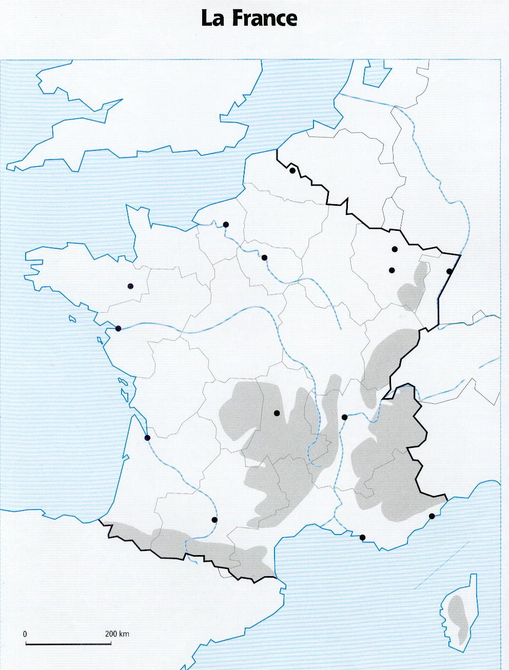 Carte De France Relief Vierge pour Carte Des Régions De France Vierge