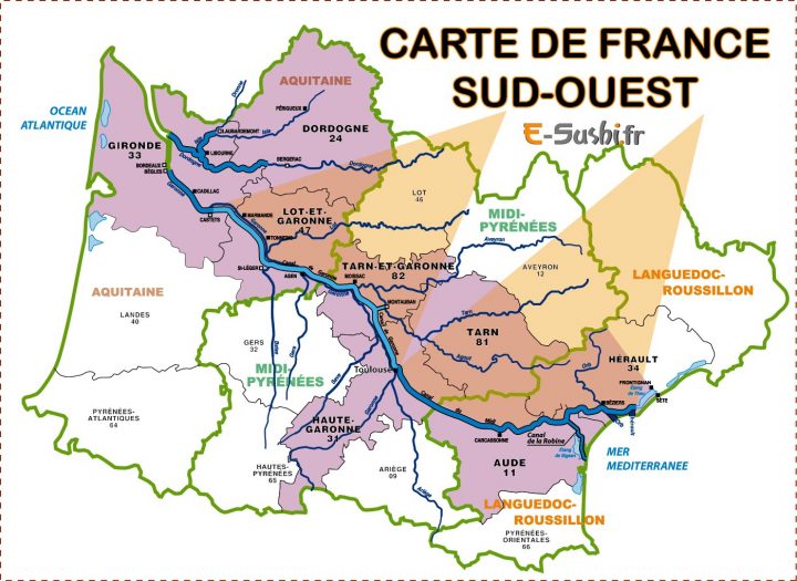 Carte De France Sud Ouest Voyages Cartes intérieur La Carte Des