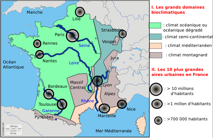 Carte De France Vierge Avec Fleuves Et Montagnes Et Villes encequiconcerne Carte Fleuve France