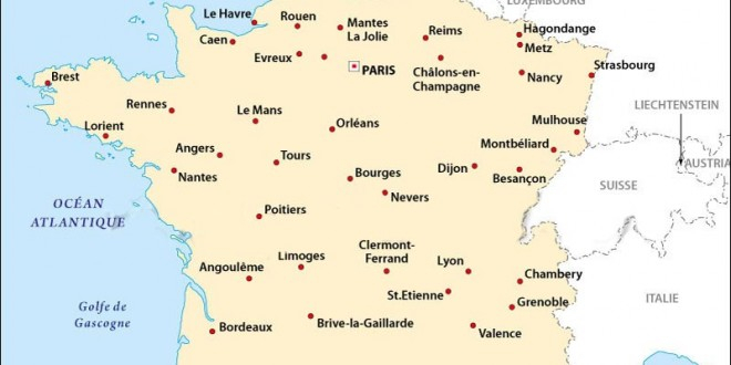 Carte De France Villes Principales tout Carte De France Avec Grandes Villes