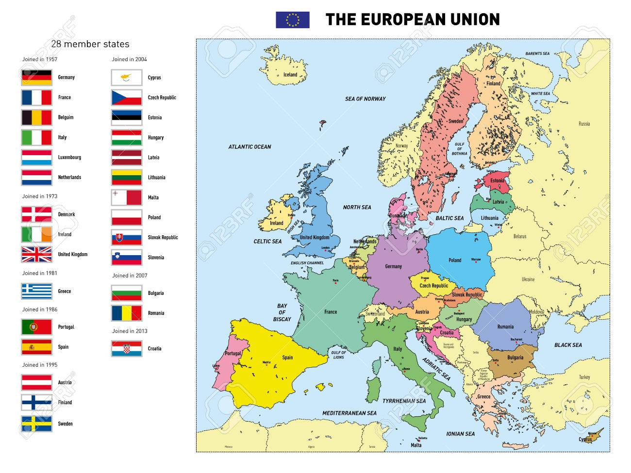 Les 28 Pays De L Union Européenne Et Leur Capitale
