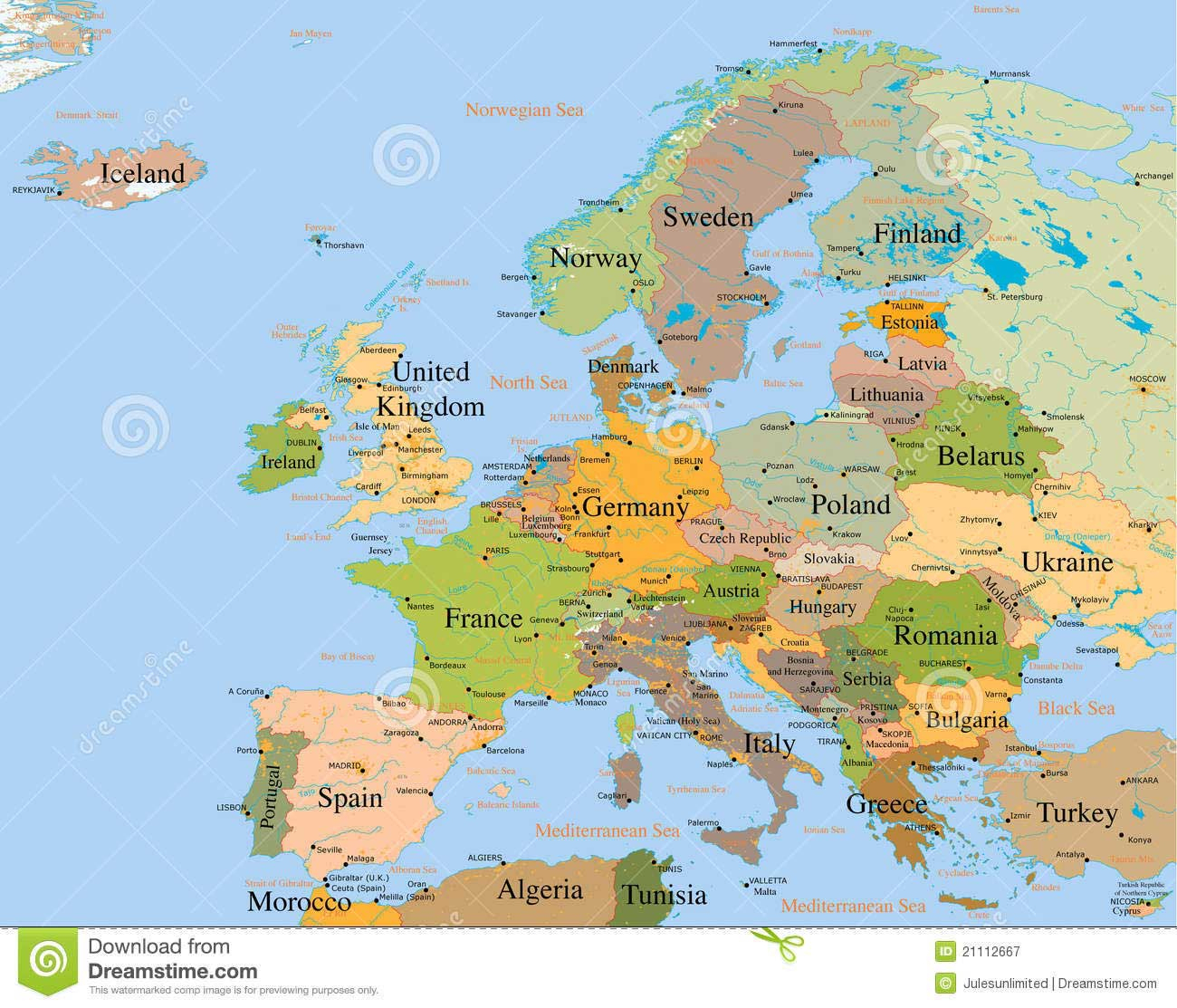 Carte De L Europe Détaillée » Vacances - Arts- Guides tout Carte Des Capitales De L Europe