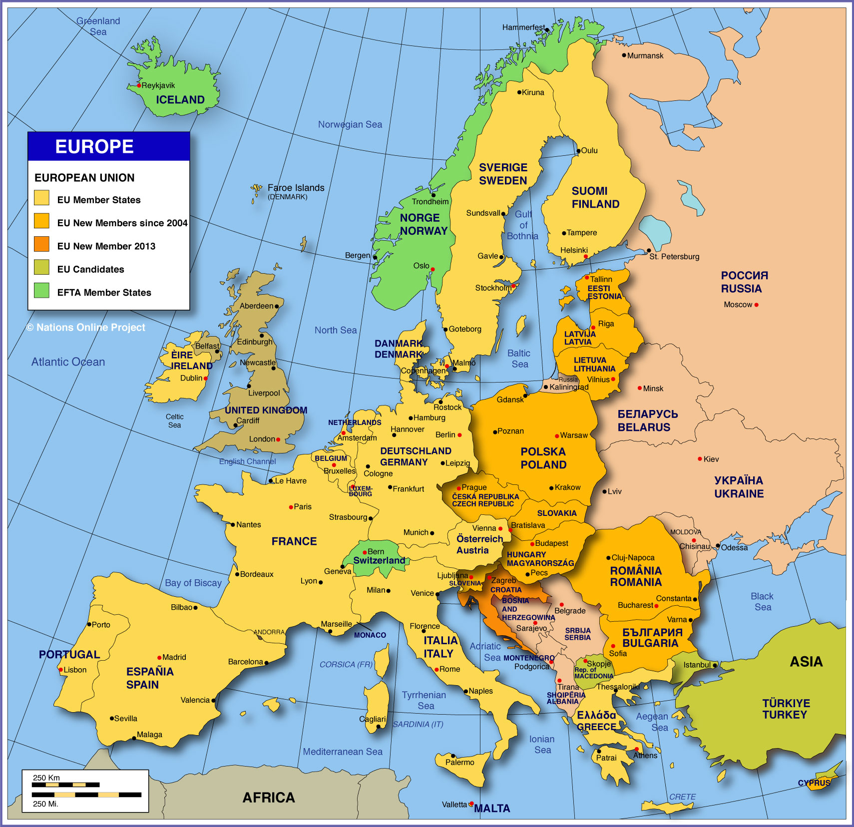Carte De L Europe Et Capitale - Primanyc destiné Carte De L Europe Avec Capitale