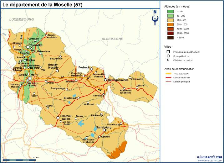 Carte De La Moselle - Moselle Carte Du Département 57 destiné Département 57 Carte