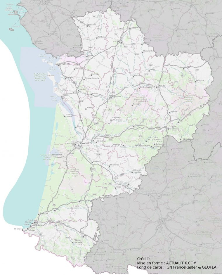 Carte De La Nouvelle-Aquitaine - Nouvelle-Aquitaine Cartes intérieur Carte De France Vierge Nouvelles Régions