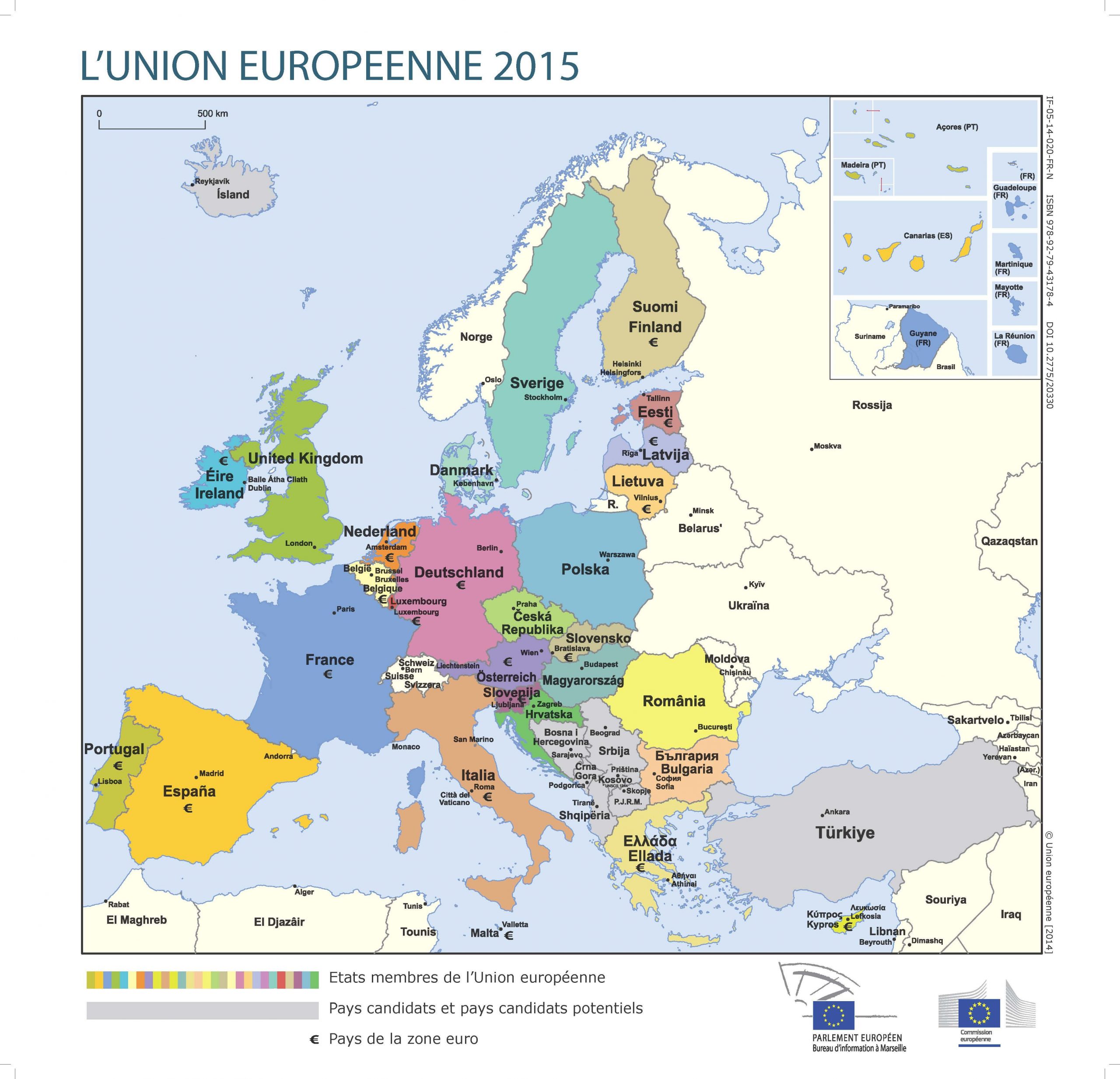 Carte De L&amp;#039;Europe Au 1Er Janvier 2015 | Carte Europe serapportantà Carte Europe 2017