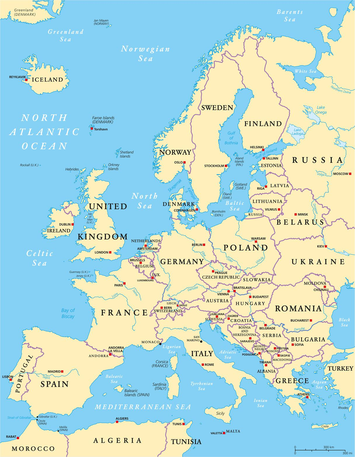 Carte De L&amp;#039;Europe - Cartes Reliefs, Villes, Pays, Euro, Ue serapportantà Carte D Europe À Imprimer