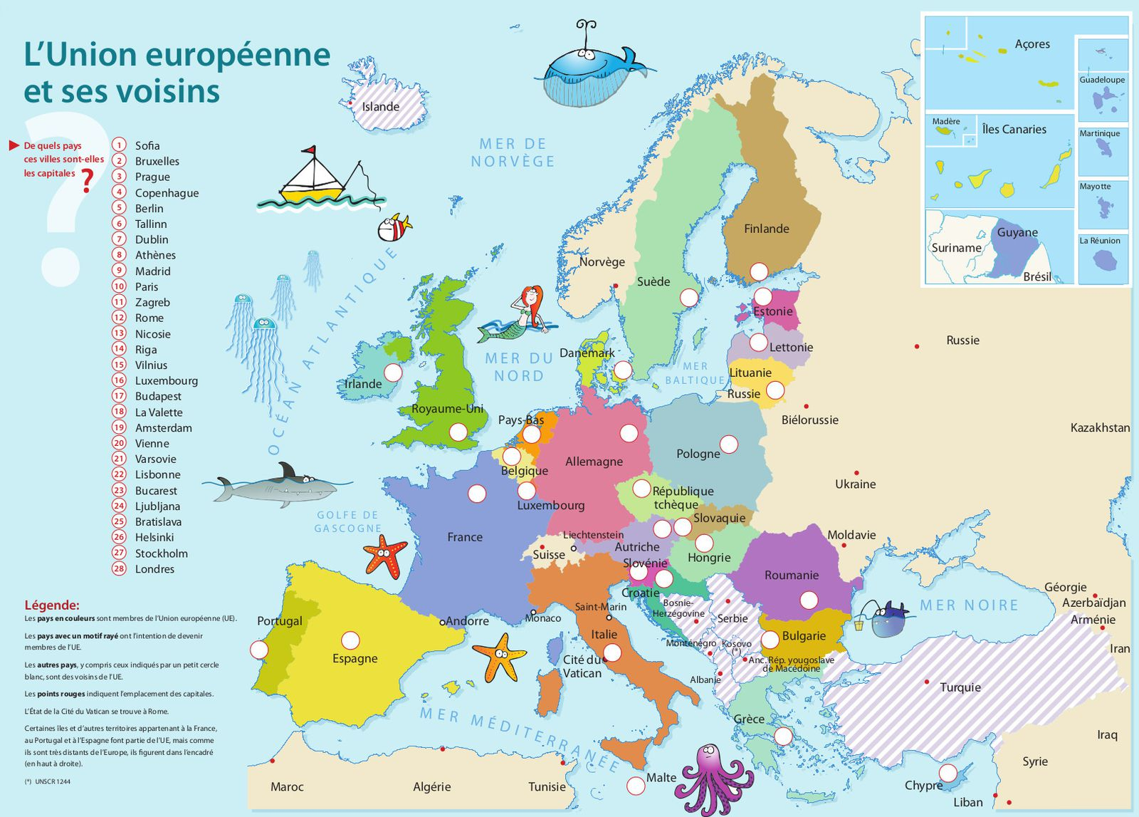 Carte De L&amp;#039;Europe Et Ses Capitales pour Carte D Europe À Imprimer