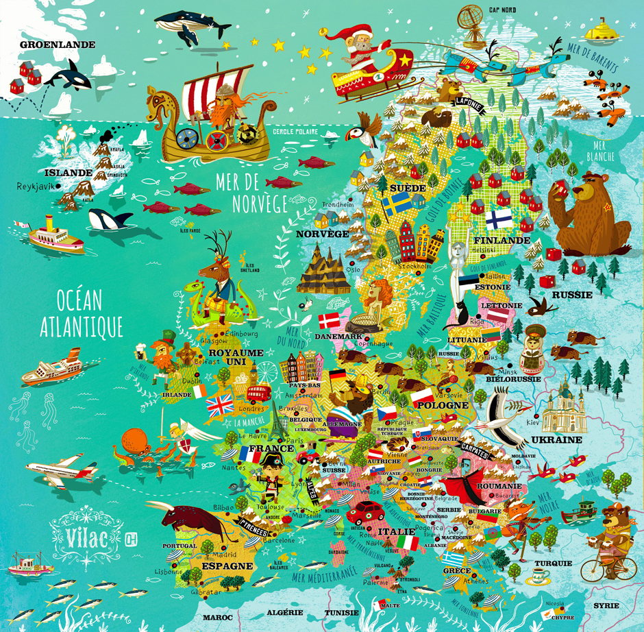 Carte De L'Europe On Behance intérieur Carte De France Ludique