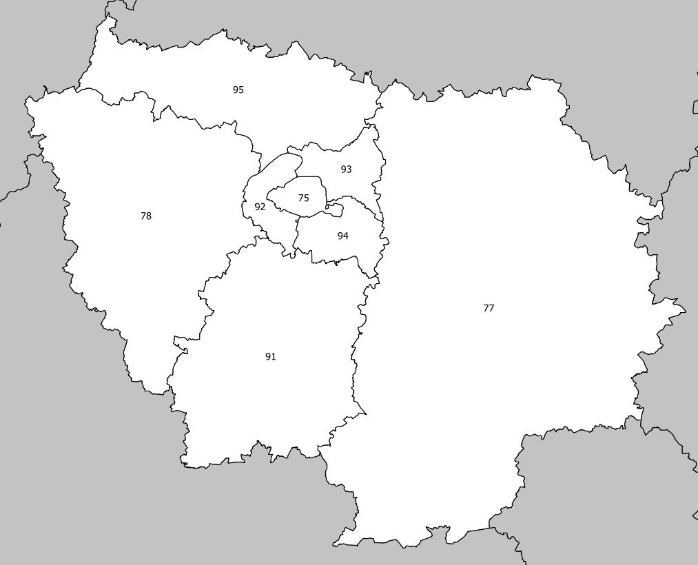 Carte De L&amp;#039;Île-De-France - Île-De-France Carte Des Villes avec Carte Des Départements D Ile De France