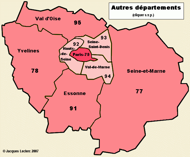Carte Departement D Ile De France serapportantà Liste De Departement De France
