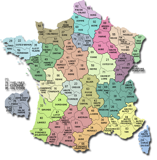 Carte Des Departements De France - Drimmo avec Listes Des Départements De France