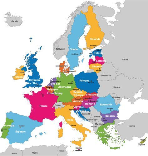Carte Des États Membres De L&amp;#039;Union Européenne | Carte destiné Carte Europe Capitales Et Pays