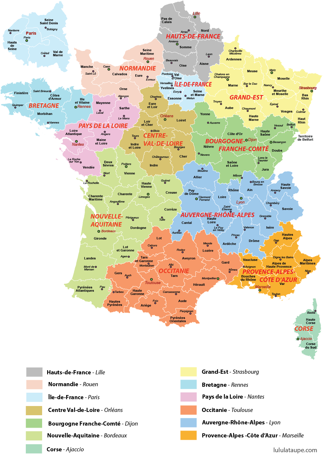 Carte Des Nouvelles Régions De France | Les Régions De encequiconcerne Nouvelles Régions De France