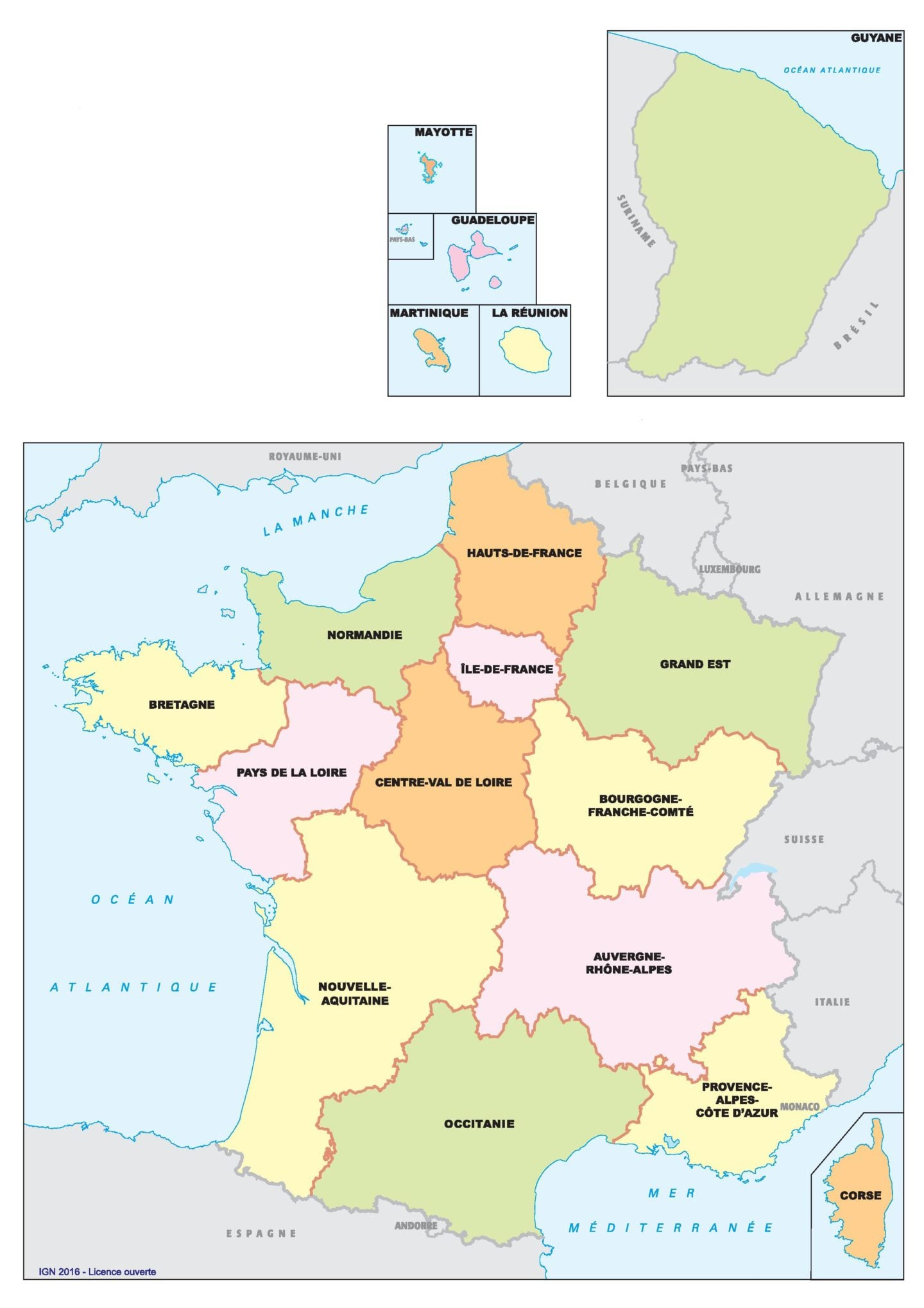 Carte Des Nouvelles Régions De France | Webzine+ tout Carte De Region De France