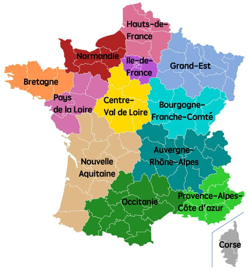 Carte Des Nouvelles Régions De France - Webzine Voyage pour Carte De La France Par Département