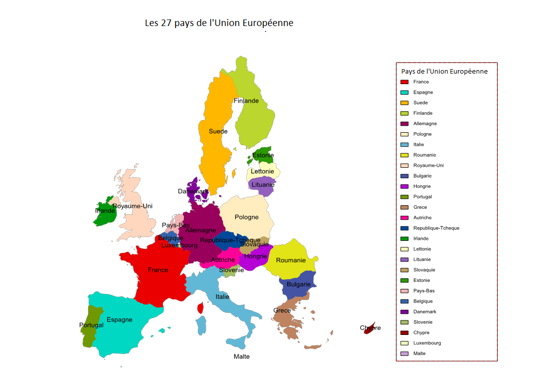 Carte Des Pays De L'Union Européenne - Liste Des Pays intérieur Carte Des Pays D Europe