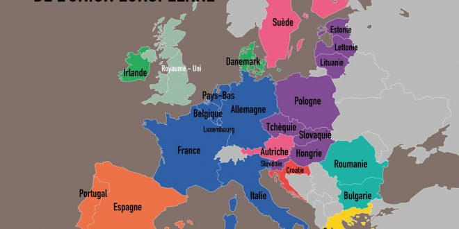 Carte Des Pays De L'Union Européenne - Liste Des Pays intérieur Carte Union Européenne 28 Pays