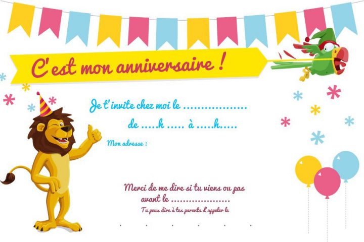 carte invitation anniversaire garçon 4 ans