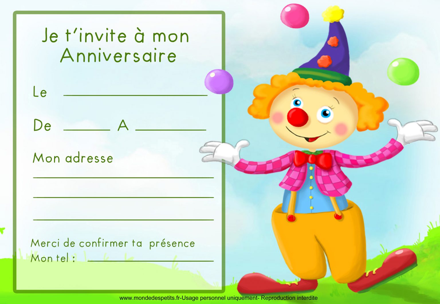 invitation anniversaire 10 ans gratuite à imprimer