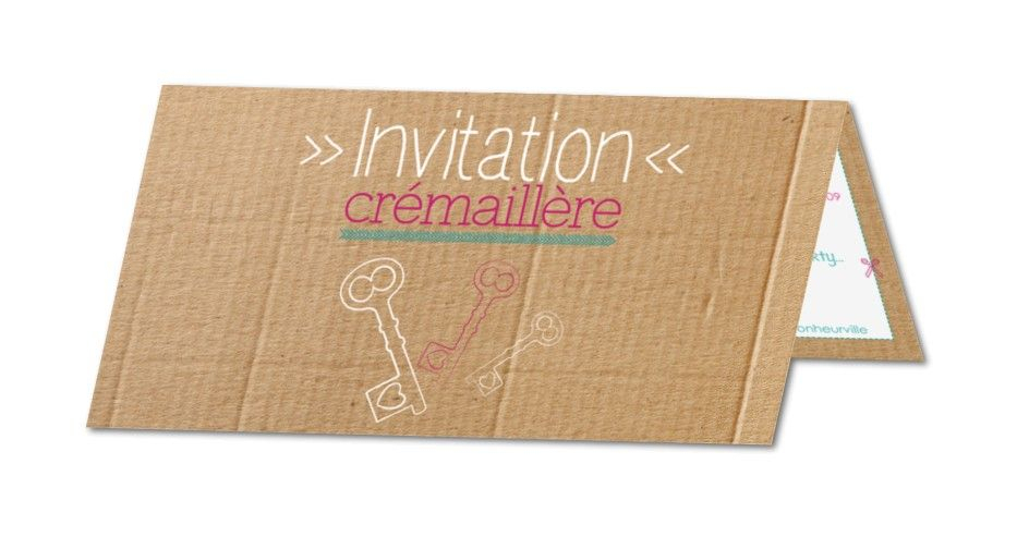 Carte D&amp;#039;Invitation Crémaillère Clefs Et Cartons concernant Carte Invitation Crémaillère