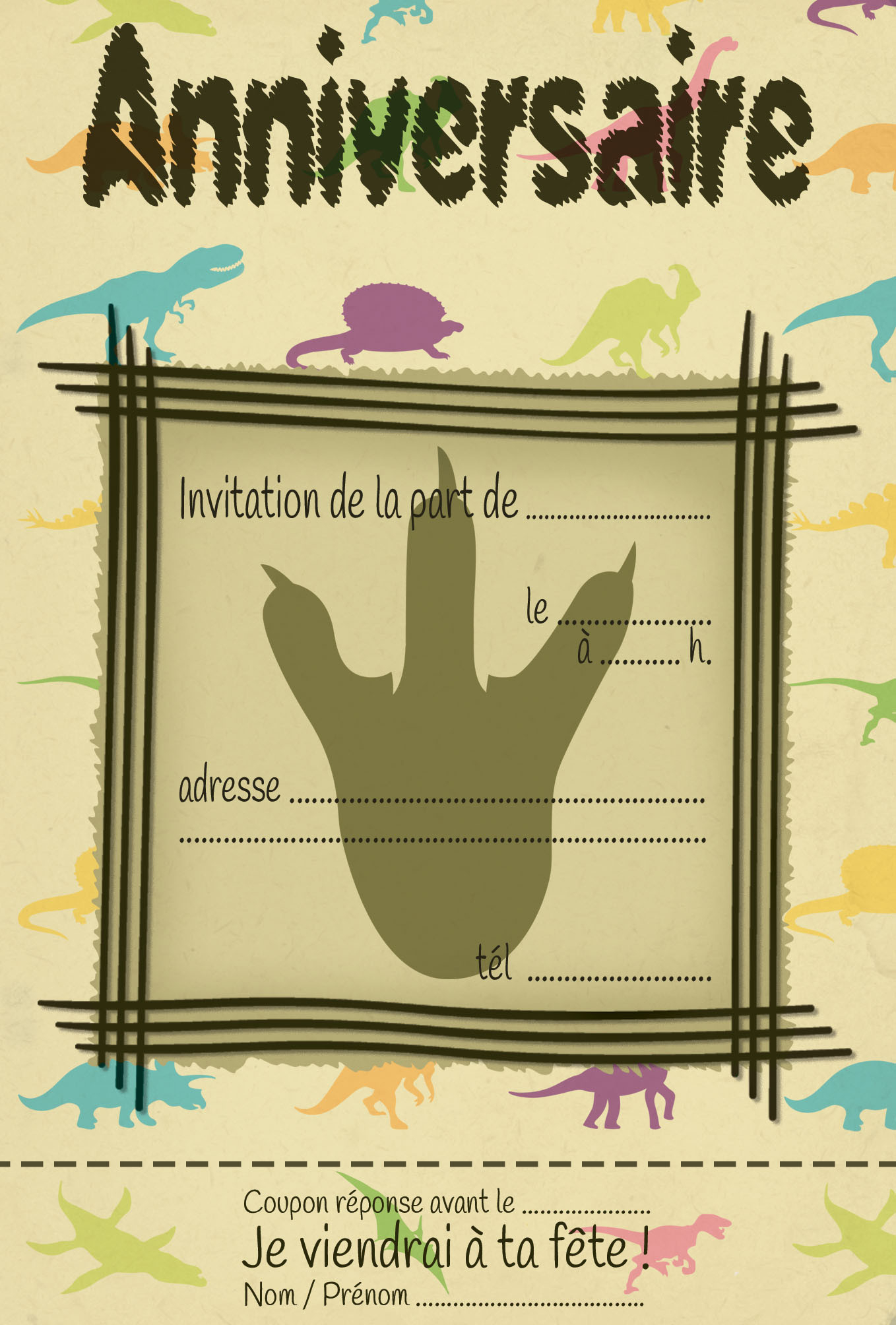 Carte D'Invitation D'Anniversaire Gratuite À Imprimer Pour dedans Carte Invitation Gratuite Anniversaire