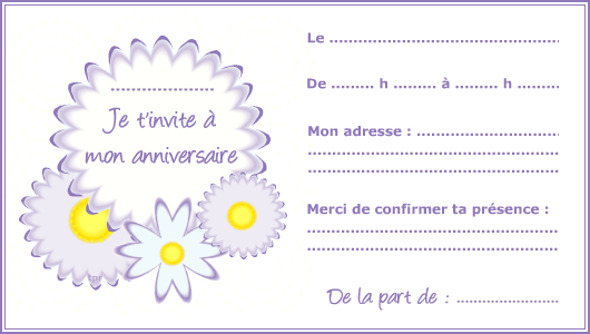 Carte D&amp;#039;Invitation, Fleurs Violettes - Tipirate à Carte D Invitation À Imprimer Gratuitement