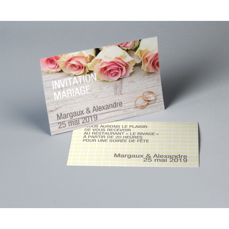 Carte D&amp;#039;Invitation Mariage Romantique Roses De Ronsard serapportantà Carte D Invitation Mariage En Arabe