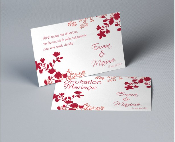 Carte D&amp;#039;Invitation Mariage Rouge Et Blanc Sylvestre encequiconcerne Carte D Invitation Mariage En Arabe