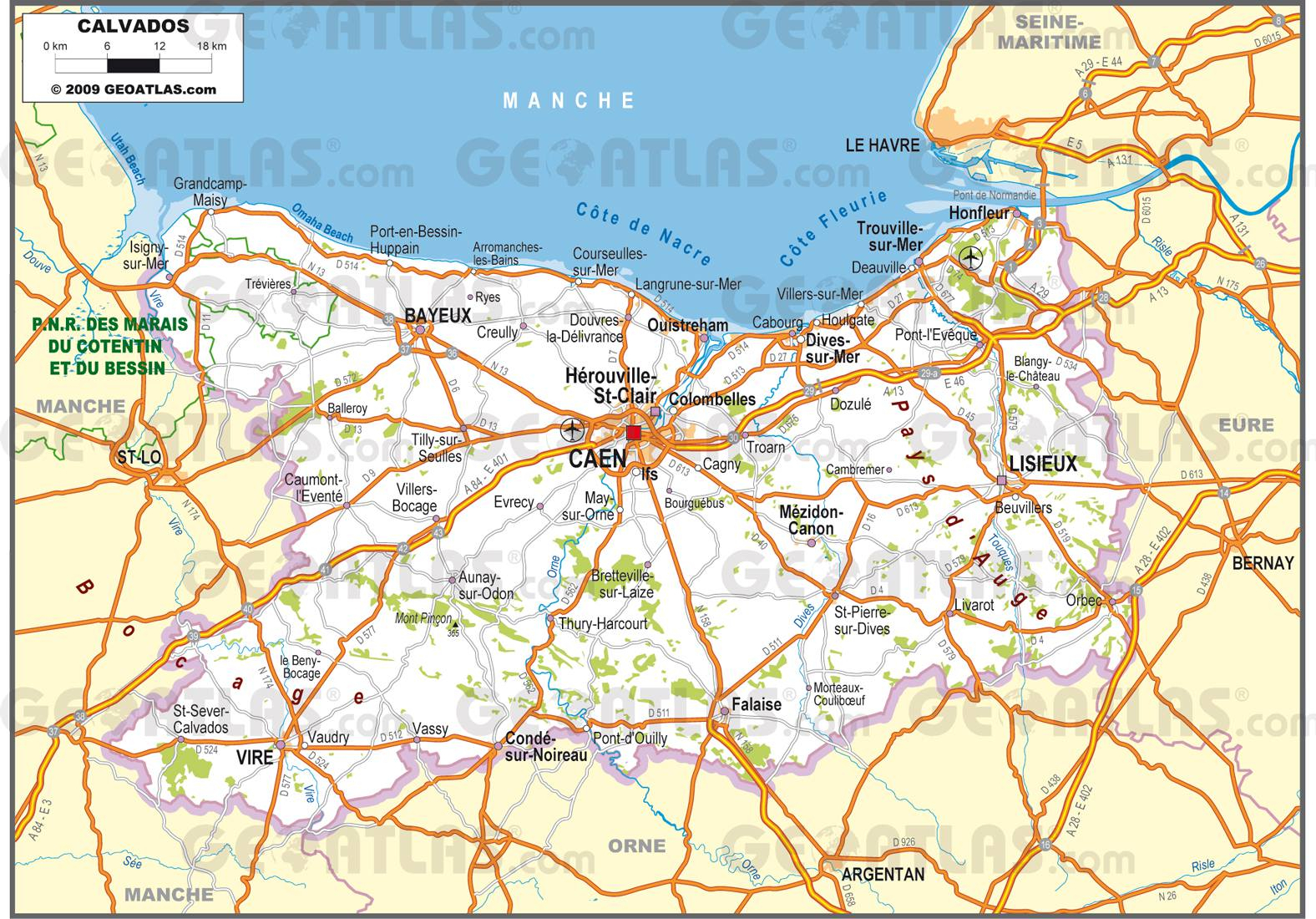 Carte Du Calvados - Calvados Carte Du Département 14 pour Carte Geographique Du France
