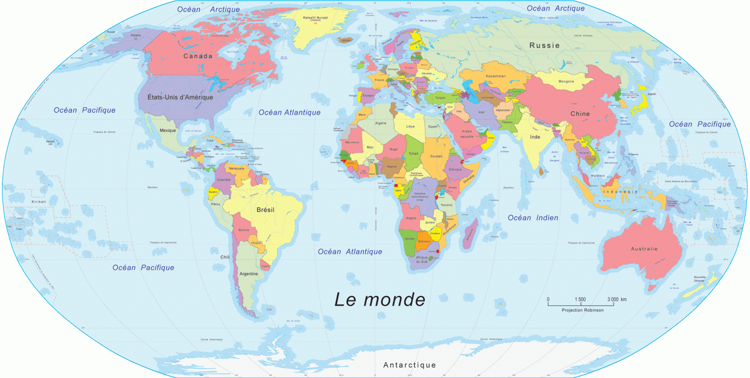 Carte Du Monde À Imprimer En A3, A4 Et Grand Format (Pdf tout Carte Du Monde À Compléter En Ligne